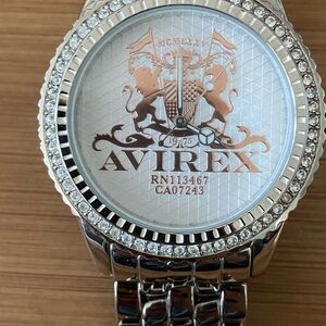 Avirex Men’s Three-Hand Iced Bezel Watch – Model RX65013G2 – EUC
